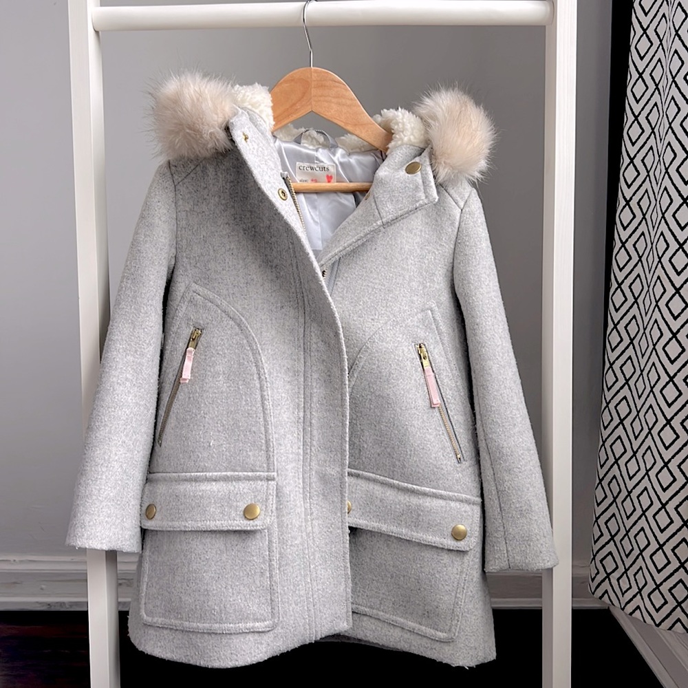 Jcrew Heather Dusk Girl’s Chateau Parka in Wool